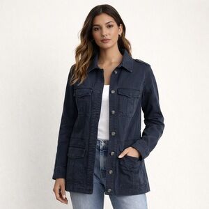 NEW Women’s Buffalo David Bitton Black Denim Utility Jacket Sz S